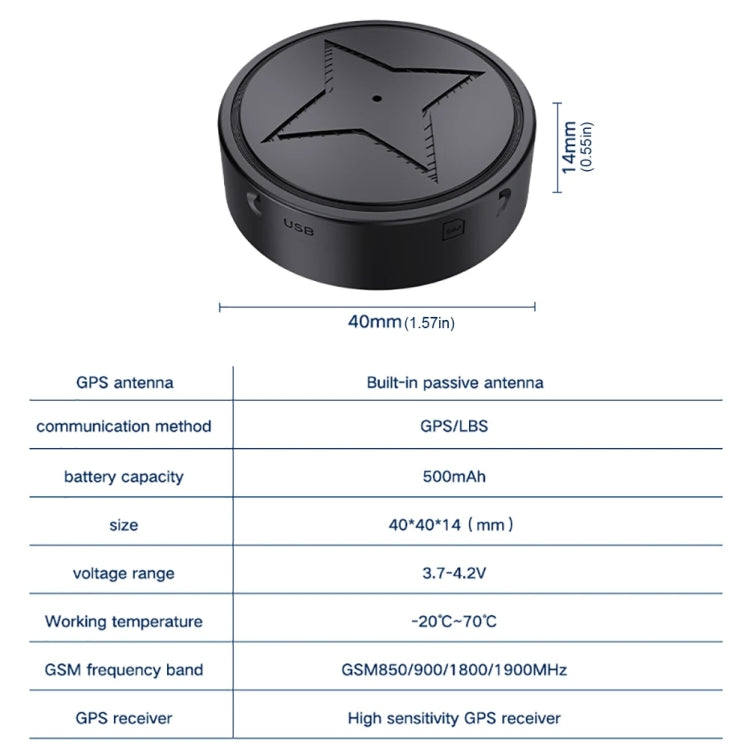 Localizzatore magnetico potente GPS wireless 2G per animali domestici/anziani/bambini, PG12