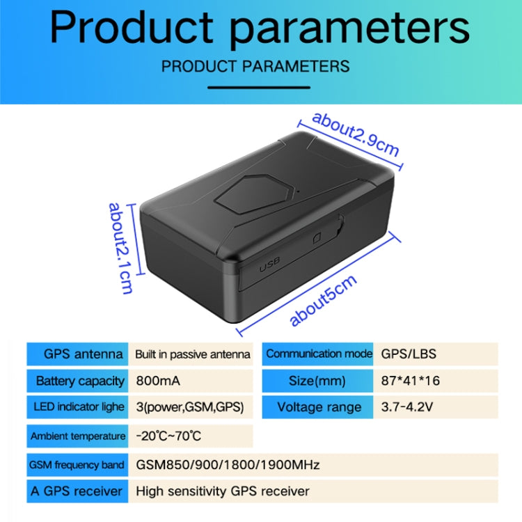 Localizzatore GPS impermeabile per auto e moto 2G, PG10WiFi