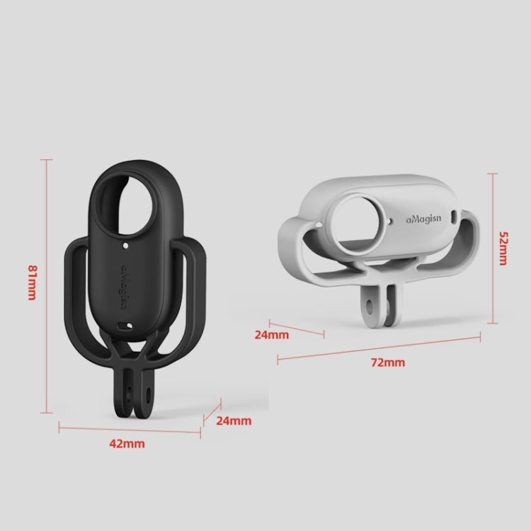 Per Insta360 GO 3 aMagisn Custodia in silicone Accessori protettivi per fotocamera, Horizontal Gray, Vertical Gray, Horizontal Black, Vertical Black