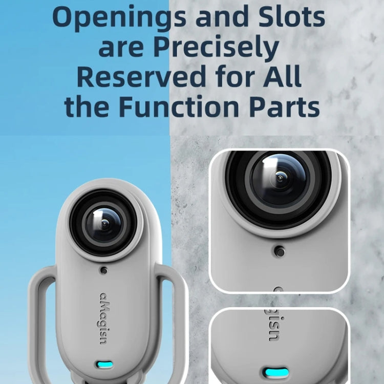 Per Insta360 GO 3 aMagisn Custodia in silicone Accessori protettivi per fotocamera, Horizontal Gray, Vertical Gray, Horizontal Black, Vertical Black