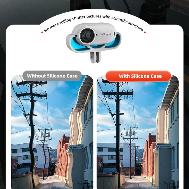 Per Insta360 GO 3 aMagisn Custodia in silicone Accessori protettivi per fotocamera, Horizontal Gray, Vertical Gray, Horizontal Black, Vertical Black