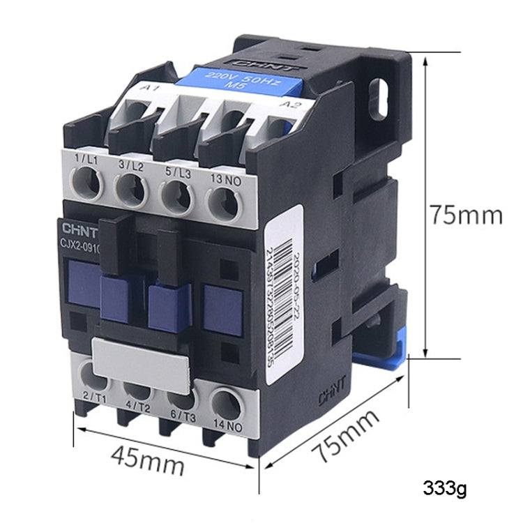 Contattore CA monofase multiuso con contatti in lega d'argento da 220 V, CHNT CJX2-0910 9A, CHNT CJX2-0901 9A, CHNT CJX2-1210 12A, CHNT CJX2-1201 12A, CHNT CJX2-1810 18A, CHNT CJX2-1801 18A, CHNT CJX2-2510 25A, CHNT CJX2-2501 25A, CHNT CJX2-3210 32A���...