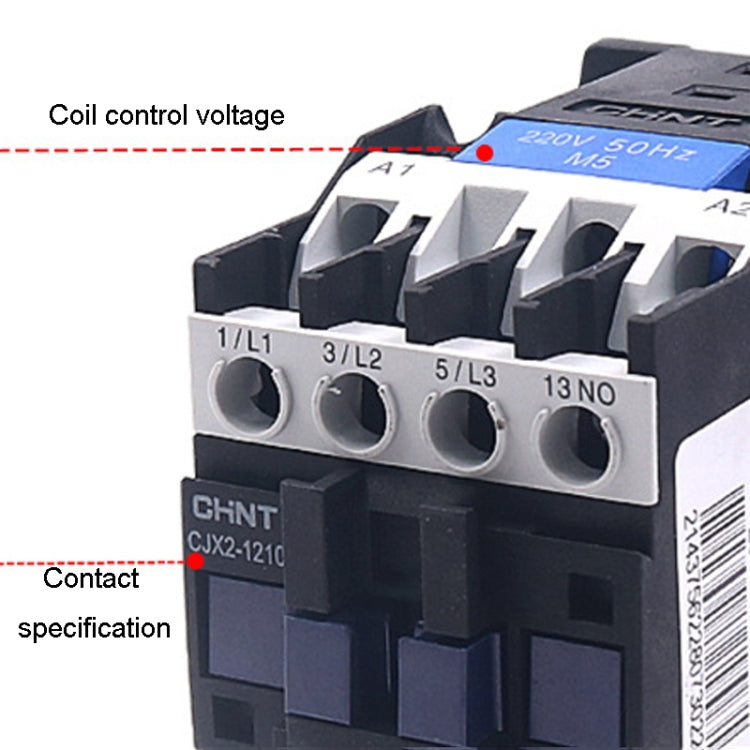 Contattore CA monofase multiuso con contatti in lega d'argento da 220 V, CHNT CJX2-0910 9A, CHNT CJX2-0901 9A, CHNT CJX2-1210 12A, CHNT CJX2-1201 12A, CHNT CJX2-1810 18A, CHNT CJX2-1801 18A, CHNT CJX2-2510 25A, CHNT CJX2-2501 25A, CHNT CJX2-3210 32A���...