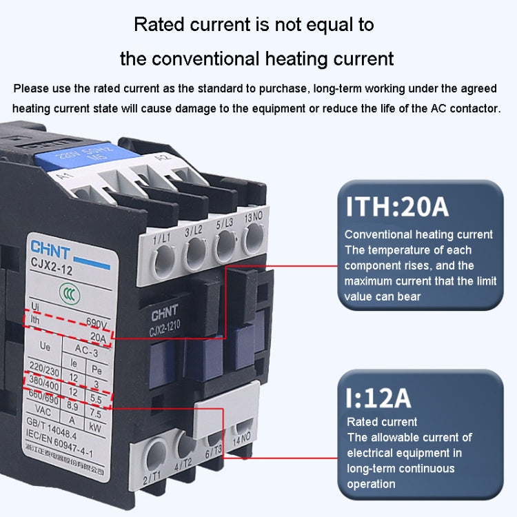 Contattore CA monofase multiuso con contatti in lega d'argento da 220 V, CHNT CJX2-0910 9A, CHNT CJX2-0901 9A, CHNT CJX2-1210 12A, CHNT CJX2-1201 12A, CHNT CJX2-1810 18A, CHNT CJX2-1801 18A, CHNT CJX2-2510 25A, CHNT CJX2-2501 25A, CHNT CJX2-3210 32A���...