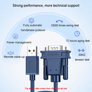 JINGHUA Cavo seriale USB a RS232 Convertitore per computer con porta COM DB9 pin, 1.2m, 2m, 3m
