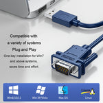 JINGHUA Cavo seriale USB a RS232 Convertitore per computer con porta COM DB9 pin, 1.2m, 2m, 3m