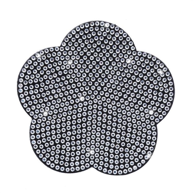 Sottobicchiere in PVC decorato con fiori di pruno riempito di diamanti montato su auto