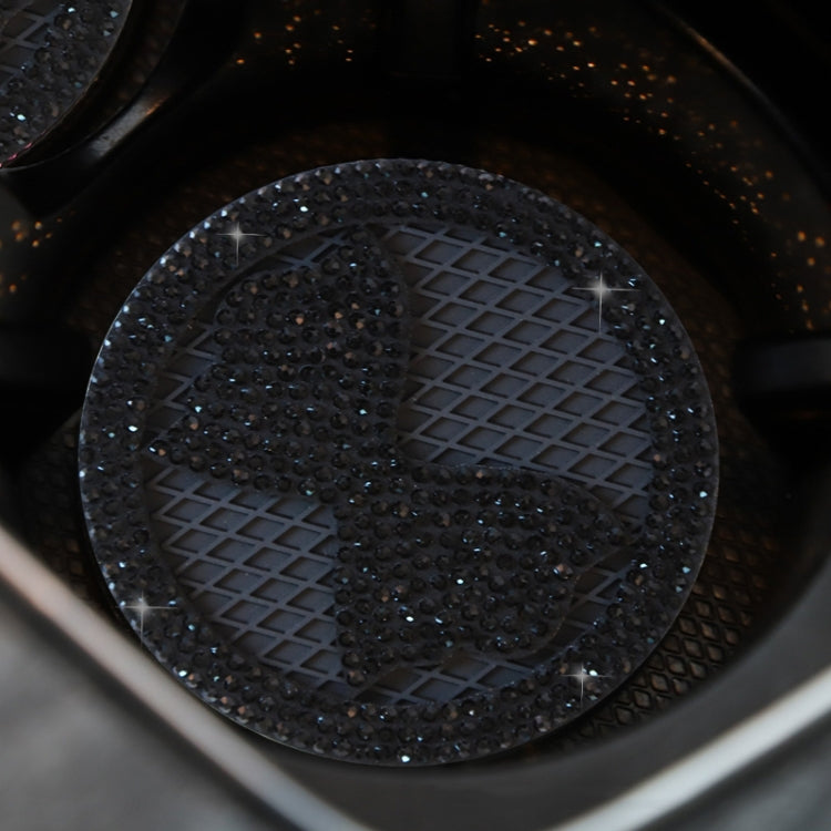 Sottobicchiere antiscivolo multifunzionale per auto con fiocco di diamanti in cristallo