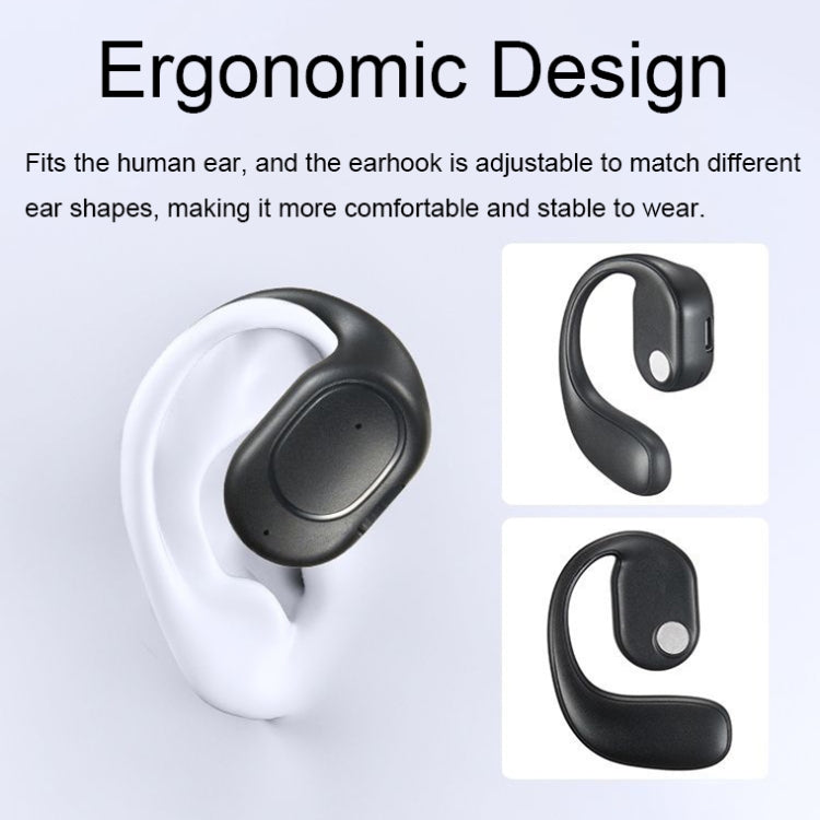 Auricolari Bluetooth 5.2 wireless ENC con riduzione del rumore D6 OWS montati sull'orecchio, Black without Accessories, White without Accessories, Black Bag with Accessories, White Bag with Accessories
