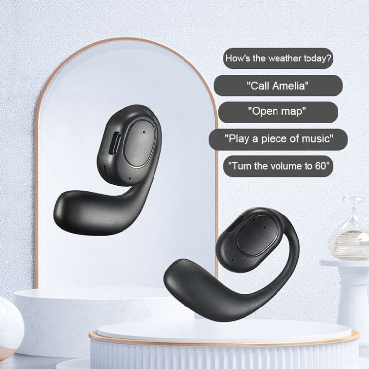 Auricolari Bluetooth 5.2 wireless ENC con riduzione del rumore D6 OWS montati sull'orecchio, Black without Accessories, White without Accessories, Black Bag with Accessories, White Bag with Accessories