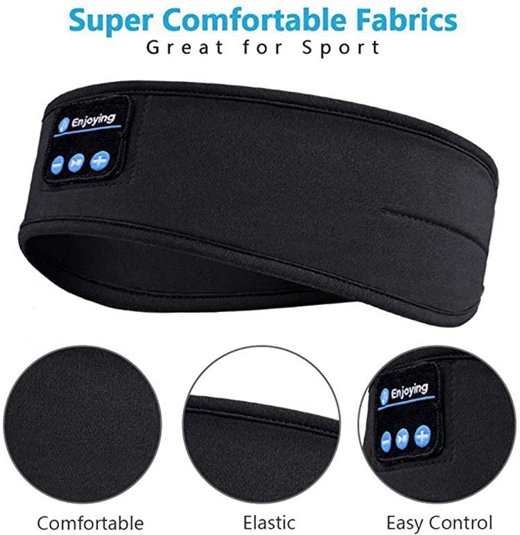 Fascia per bandana Bluetooth per dormire Fascia per musica sportiva wireless Maschera per gli occhi per musica per dormire incorporata