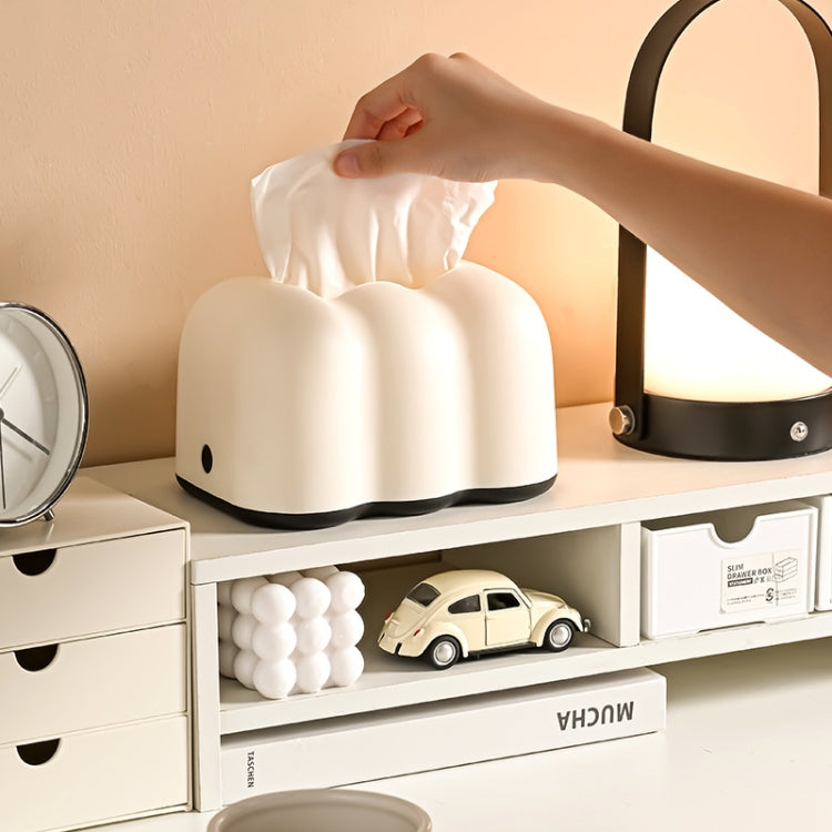Porta tovaglioli in plastica da appendere alla parete, stile crema, con scatola per fazzoletti Cloud