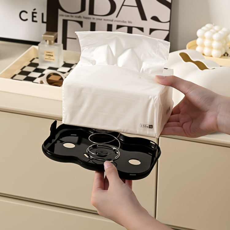 Porta tovaglioli in plastica da appendere alla parete, stile crema, con scatola per fazzoletti Cloud