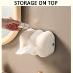 Porta tovaglioli in plastica da appendere alla parete, stile crema, con scatola per fazzoletti Cloud