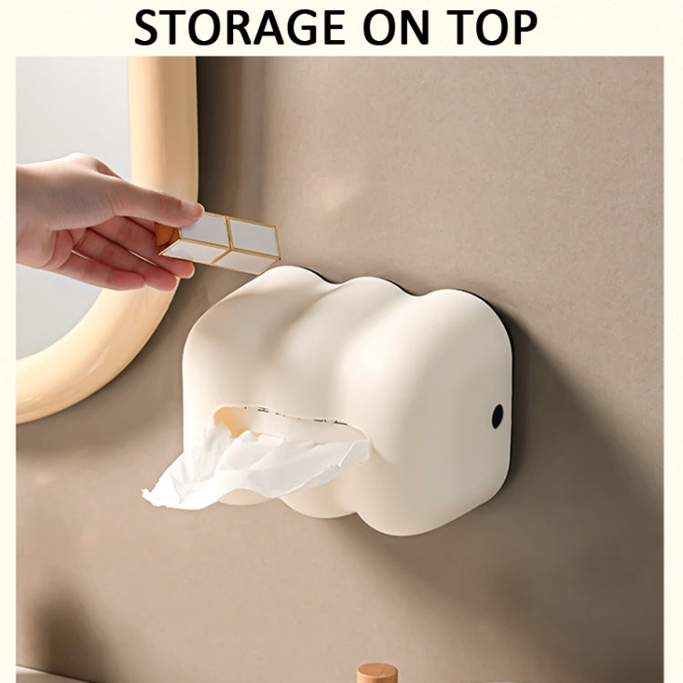 Porta tovaglioli in plastica da appendere alla parete, stile crema, con scatola per fazzoletti Cloud