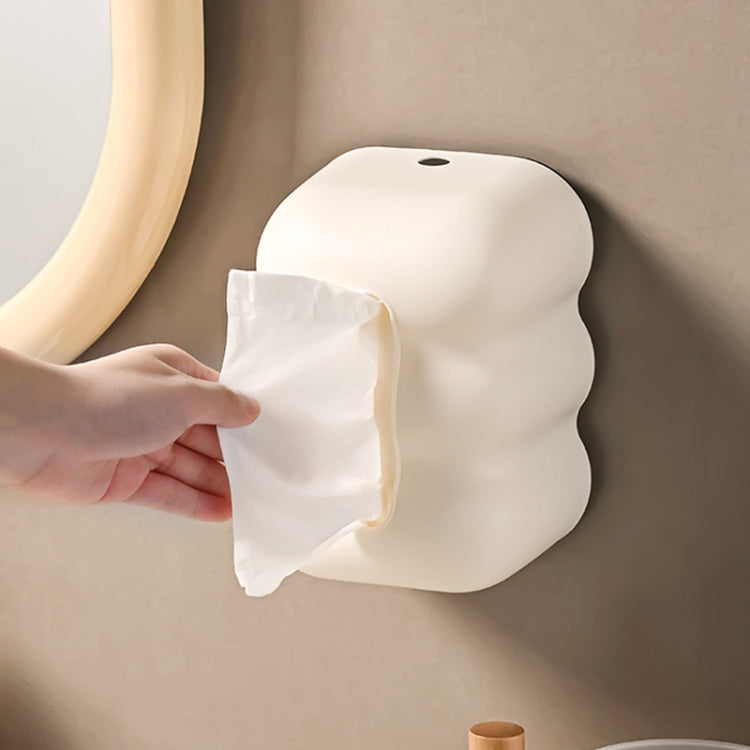 Porta tovaglioli in plastica da appendere alla parete, stile crema, con scatola per fazzoletti Cloud