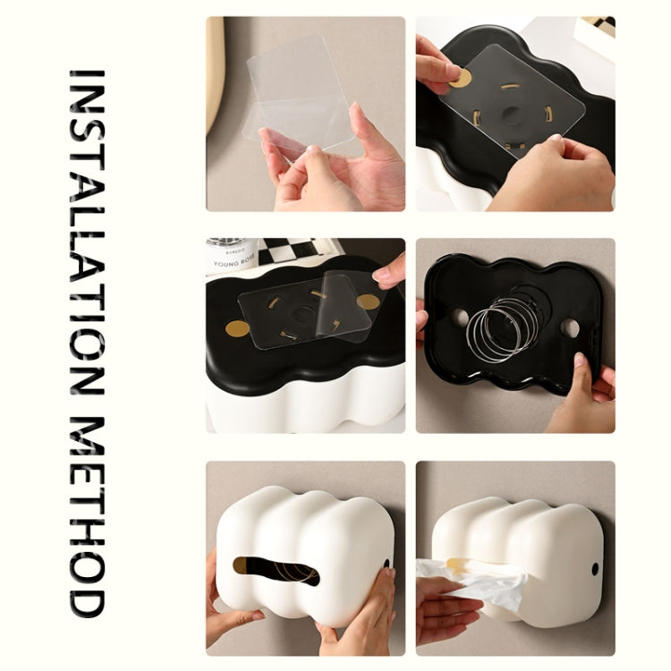 Porta tovaglioli in plastica da appendere alla parete, stile crema, con scatola per fazzoletti Cloud