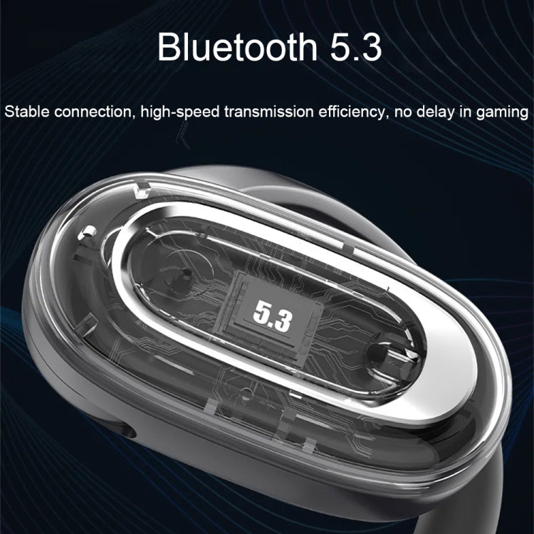Auricolari Bluetooth 5.3 wireless con riduzione del rumore di chiamata con gancio per l'orecchio regolabile T35 OWS, Black, White, Blue