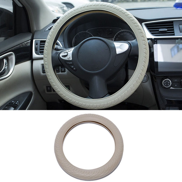 Custodia protettiva in silicone per auto, resistente all'usura, modello di pneumatico antiscivolo, custodia per impugnatura, For 36cm-40cm Diameter Steering Wheel
