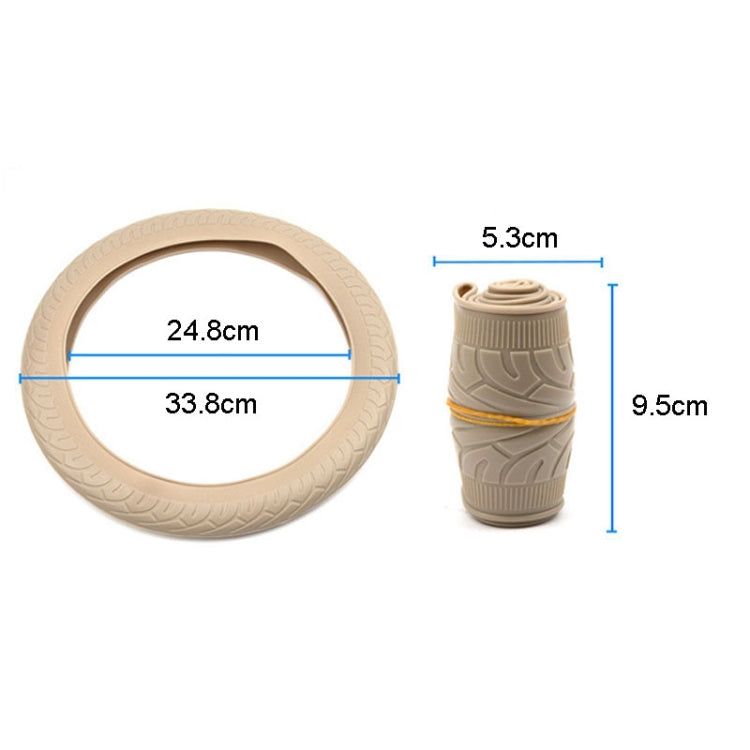 Custodia protettiva in silicone per auto, resistente all'usura, modello di pneumatico antiscivolo, custodia per impugnatura, For 36cm-40cm Diameter Steering Wheel