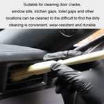 Spazzola per la pulizia della bocchetta dell'aria con manico rotondo in legno per interni auto, Wood Color