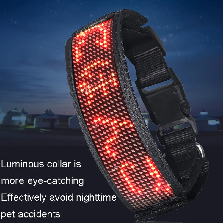 Collare per animali domestici con display a LED Collare monocolore fai-da-te ad alta visibilità ricaricabile