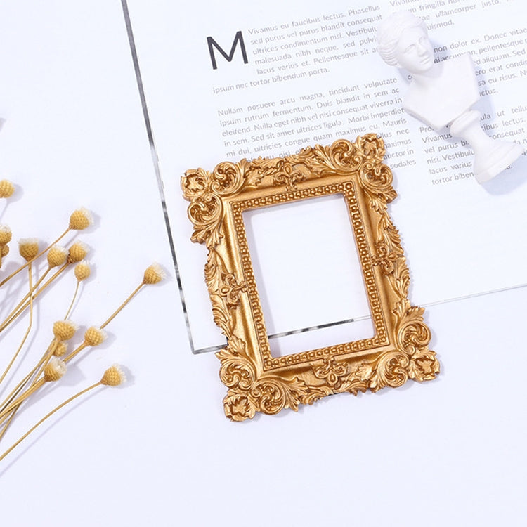 Mini cornice per foto in resina dorata vintage, orecchini, decorazioni per gioielli, oggetti di scena per foto