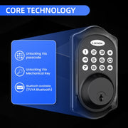 Serratura elettronica intelligente automatica con password Tuya remota Bluetooth LOCSTAR C88, C88 Black