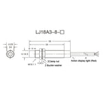 Sensore di prossimità induttivo M18 DC NPN 3 fili 8mm
