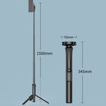Treppiede selfie stick estensibile 1,5 m con telecomando wireless