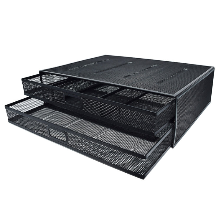 Organizer cassetto estraibile in ferro a 2 strati 41x31x12 cm