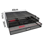 Organizer cassetto estraibile in ferro a 2 strati 41x31x12 cm
