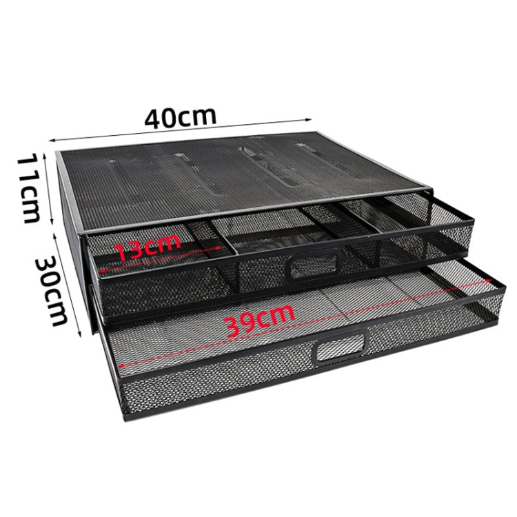Organizer cassetto estraibile in ferro a 2 strati 41x31x12 cm