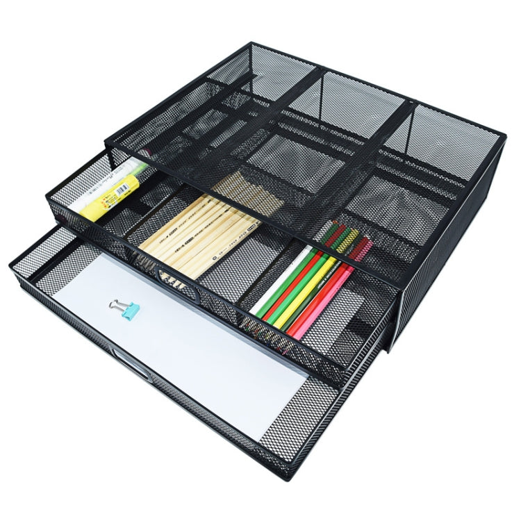 Organizer cassetto estraibile in ferro a 2 strati 41x31x12 cm