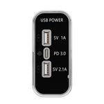 Modifica caricatore per telefono cellulare per auto, camper, barca USB 12/24 V + tipo C, Silver 2.1A+1A+PD3.0