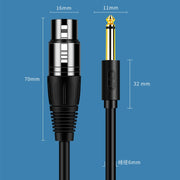 Cavo audio XLR 6.5mm maschio-femmina bilanciato 3 core