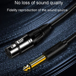 Cavo audio XLR 6.5mm maschio-femmina bilanciato 3 core