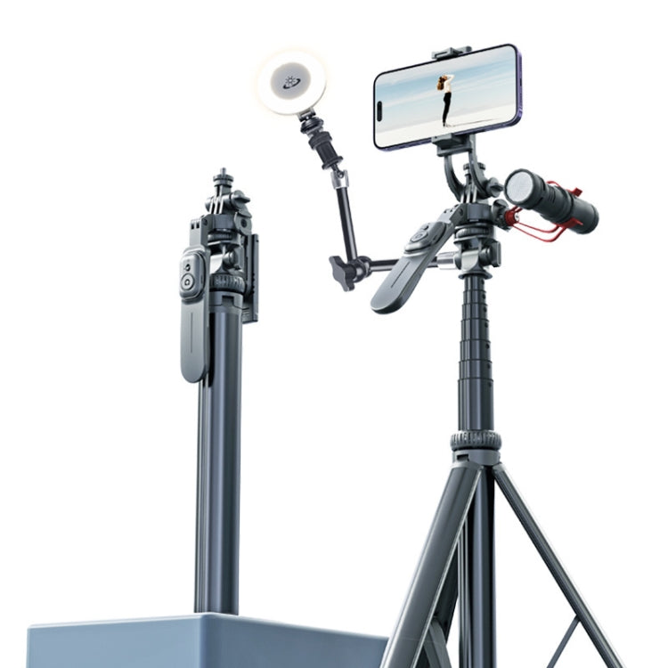 Selfie Stick con treppiede in metallo da 2 m con 4 interfacce di espansione per la fotocamera del telefono, Only Tripod