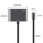 Convertitore docking station HUB multifunzionale JINGHUA Z321, Type-C To HDMI+VGA, Type-C To HDMI+PD+USB