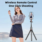 Treppiede telescopico portatile con telecomando Bluetooth