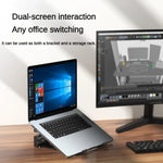 Base di raffreddamento rialzata per desktop con supporto verticale per laptop a doppio scopo