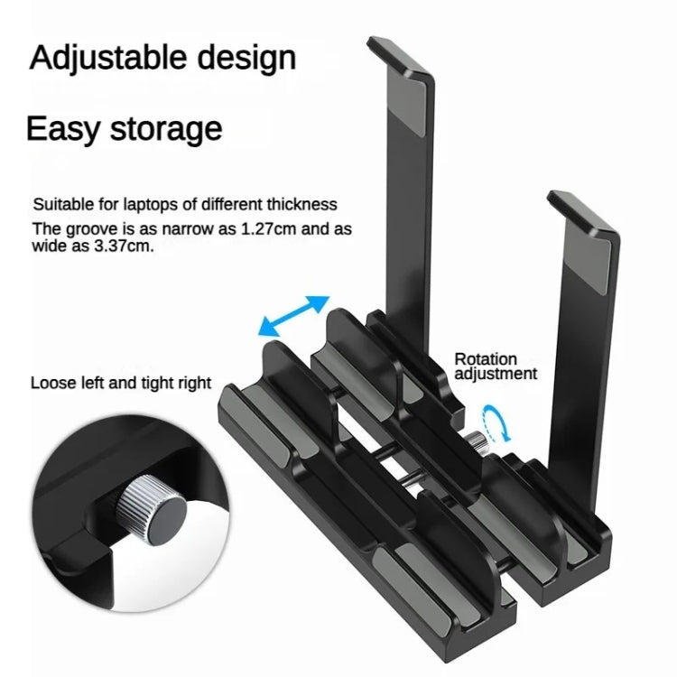 Base di raffreddamento rialzata per desktop con supporto verticale per laptop a doppio scopo