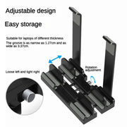 Base di raffreddamento rialzata per desktop con supporto verticale per laptop a doppio scopo