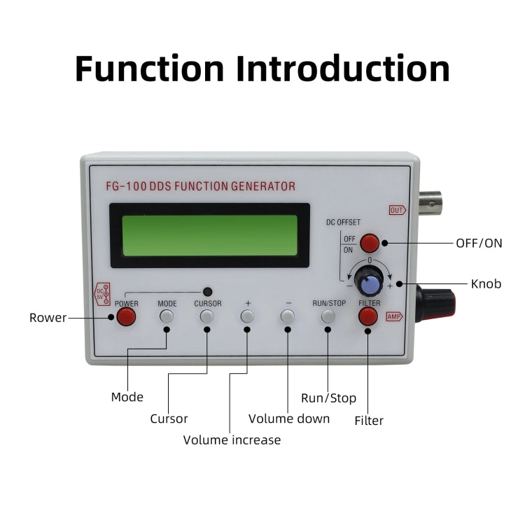 Contatore di frequenza del generatore di segnali di funzione DDS FG-100 1Hz-500kHz, FG-100