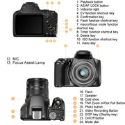KOMERY W2 64MP 4K Schermo da 3 pollici Zoom ottico 10X+Fotocamera con zoom digitale 4X, W2