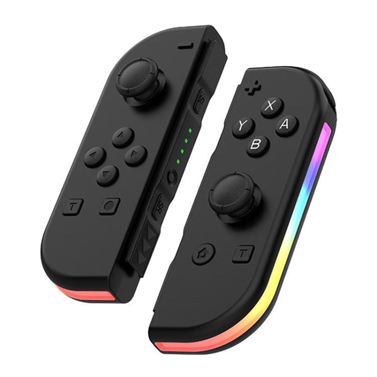 JOY-02 Impugnatura da gioco sinistra e destra con luci RGB, sensazione al tatto, gamepad Bluetooth per Switch / Switch OLED / Switch Pro / Switch Lite / Switch Joycon, Black, Grey