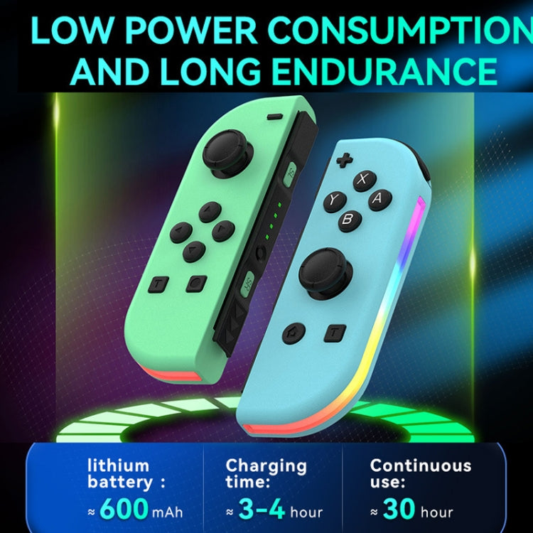 JOY-02 Maniglia da gioco sinistra e destra con luci RGB Body Feel Bluetooth Gamepad per Switch / Switch OLED / Switch Pro / Switch Lite / Switch Joycon