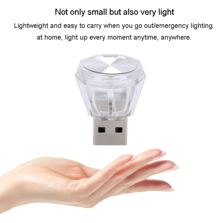 Luci decorative a LED Plug And Play senza carica con luce ambientale USB modello Diamond per auto