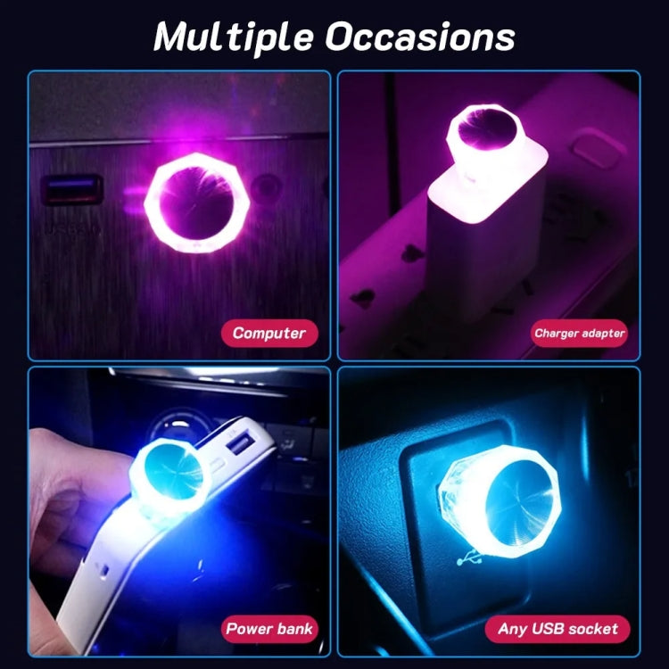 Luci decorative a LED Plug And Play senza carica con luce ambientale USB modello Diamond per auto