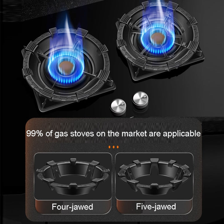 Kacheeg Stufa a gas per uso domestico che raccoglie fuoco Copertura a risparmio energetico Cucina Parabrezza antiscivolo, Four-Jawed, Five-Jawed